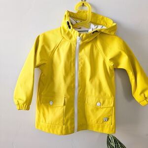 Mango Kids Bright Yellow Hooded Raincoat